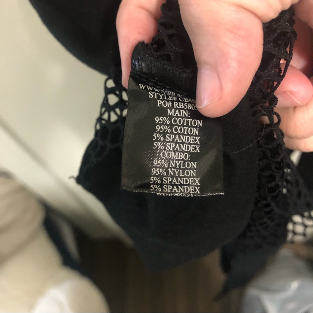 NWOT! Tripp NYC Black Fishnet Back Tie - Picture 7 of 7